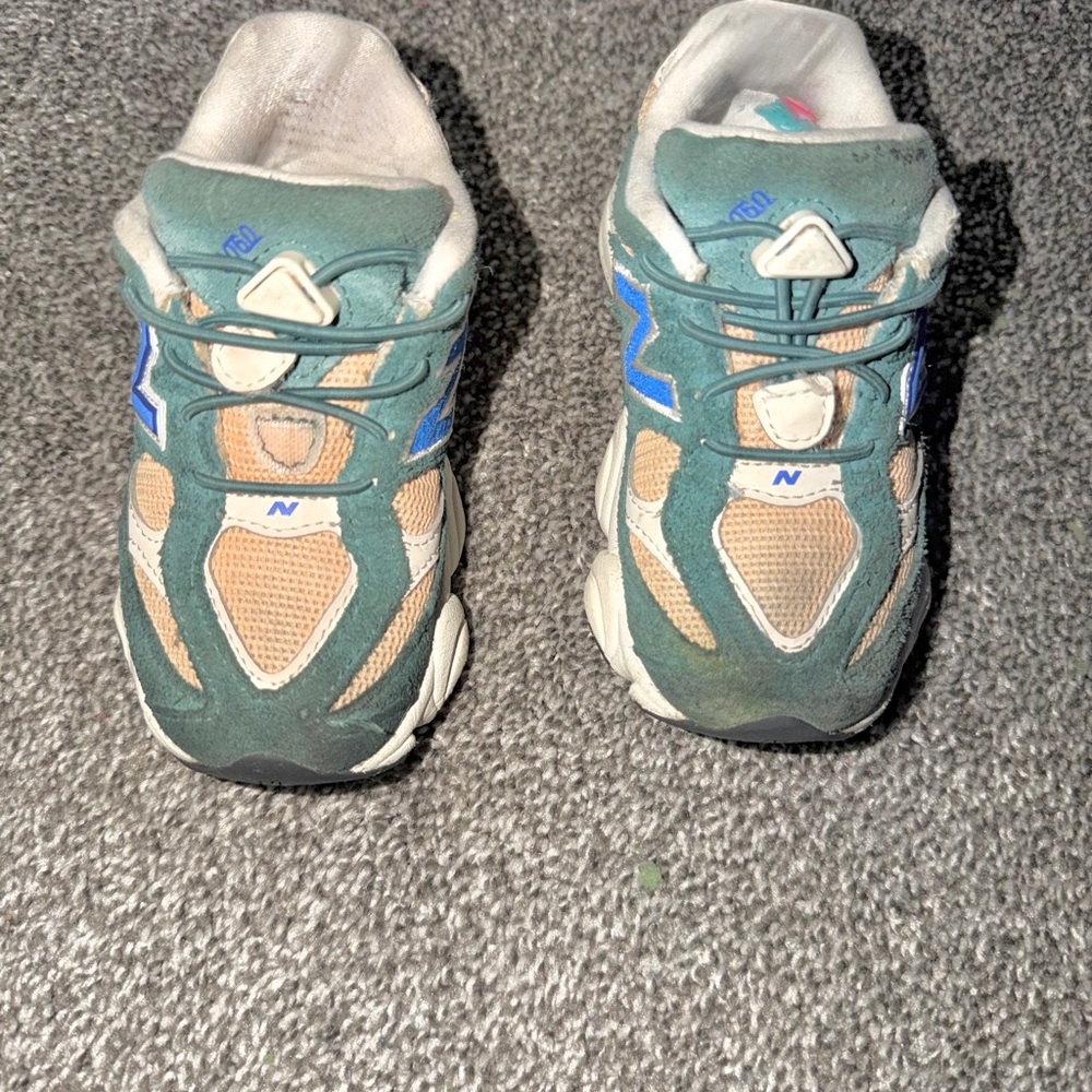 New Balance Kids Sneakers in Green, Tan and Blue